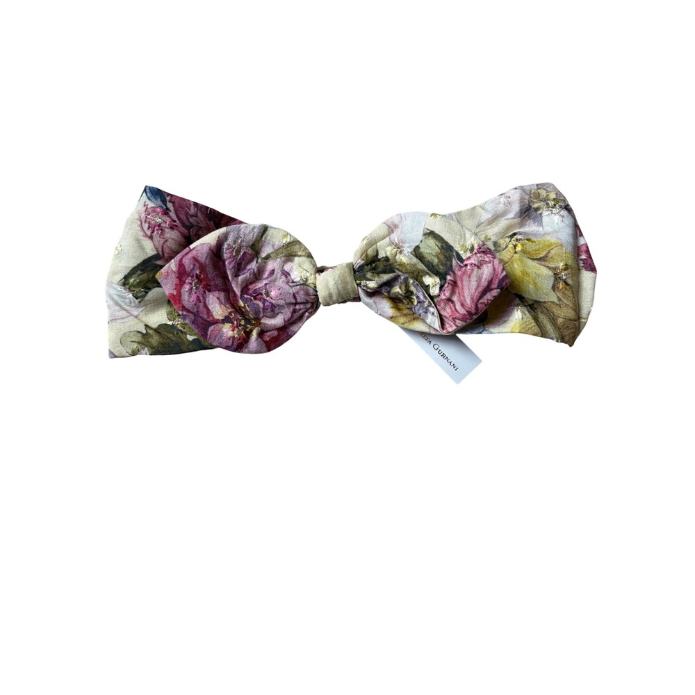 Deepa‎ by Deepa Gurnani Floral Cotton Bow Headband Pink Yellow Handmade NWT